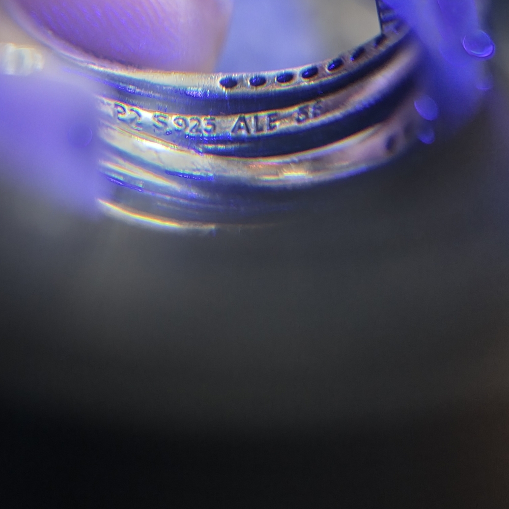 Pandora Silver Crossover Ring With Sparkling Acce… - image 3